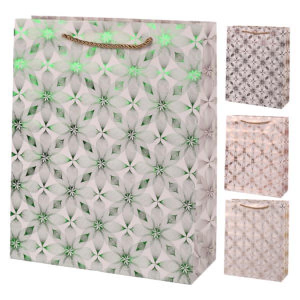 233224 Пакет подарунковий паперовий M "Floral pattern" 26*32*10см., R98448-M
