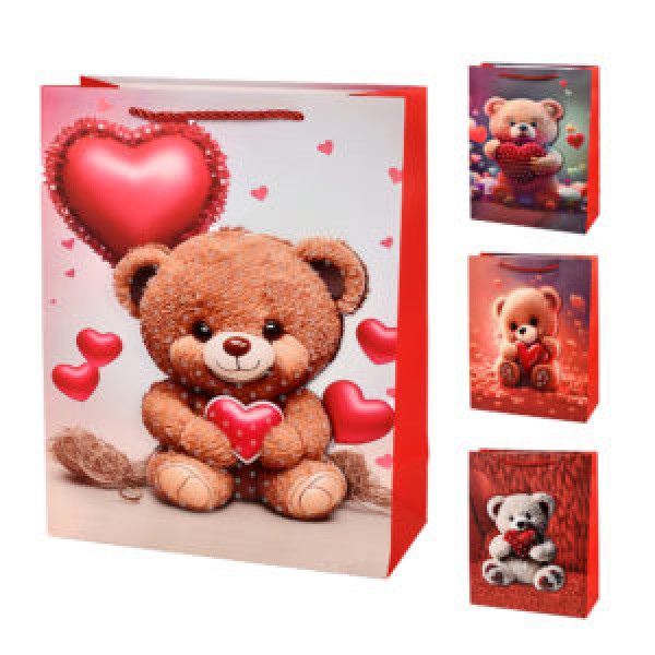 246233 Пакет подарунковий паперовий S "Bear 3D" 18*24*8.5см., R32943-S
