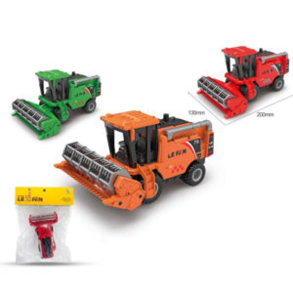 249762 Комбайн 168-78C (24шт) інерція, 20см, гумові колеса, рухливі деталі, 3 кольори, у пакеті, 27-34-11см