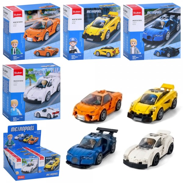 250052 Конструктор SLUBAN M38-B1505 авто серія, машина, фігурка, від 112дет, кор., 8шт диспл.