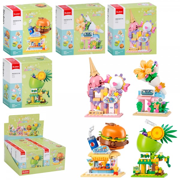 250137 Конструктор SLUBAN M38-B1517 рожева серія, кафе/магазин, від 88дет, кор.,, 8шт диспл.