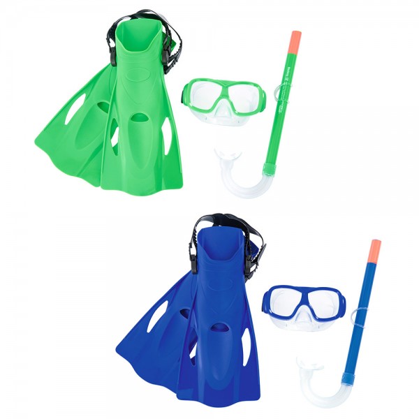 51526 Набір для плавання BW 25019 ласти, маска, трубка, 2 кольори