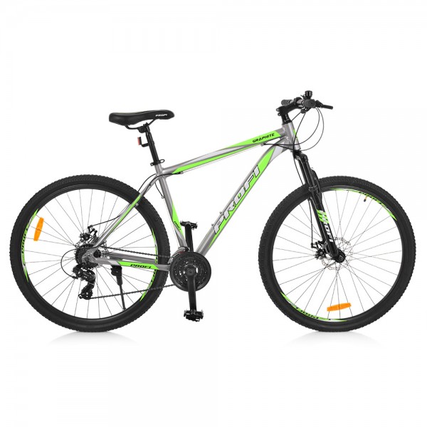 53082 Велосипед 29 д. G29GRAPHITE A29.2 алюм.рама 19,5", 21SP, алюм.DB, сіро-зелений.
