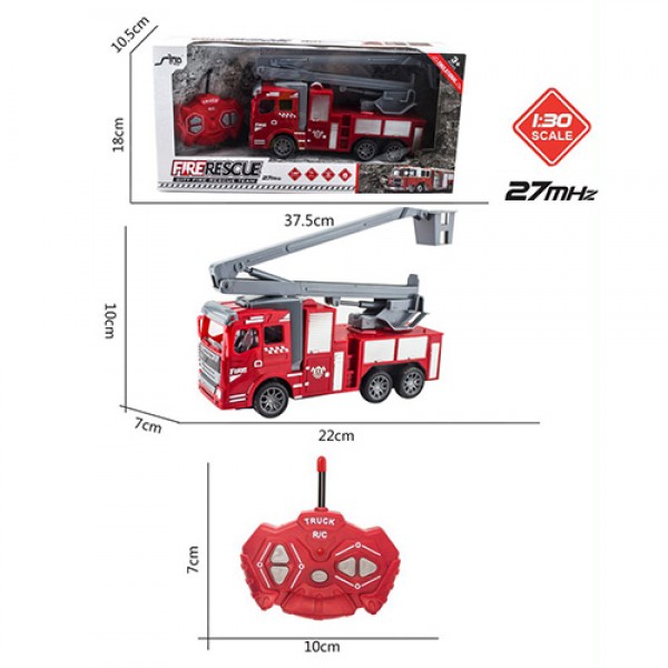 115618 Спецтехніка QH33-3 радіокер., пожежна машина, 1:30, гум.колеса, світло, бат., кор., 37-18-10,5см.