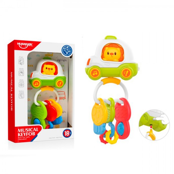 243808 Гра HE0560 брелок 20,5см,машинка+ключі,муз.,звук,світло,прорізувач,текстур.дет.,м'яка кнопка,на бат.