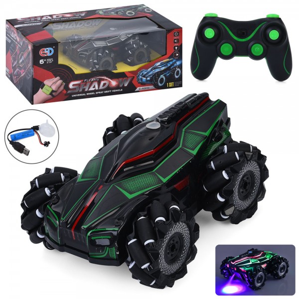 243761 Машинка ESD865-2B 2.4G, радіок.,18см,звук,світло,пар/дим,акум,USBзаряд., рол. колеса,2 кольори,в кор