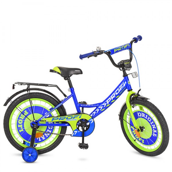 51201 Велосипед дитячий PROF1 18д. Y1841 Original boy, дод.колеса, дзвінок, синій.