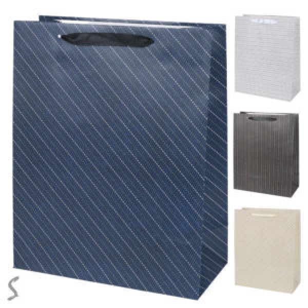 258358 Пакет подарунковий паперовий L "Stripes" 31*44*12см