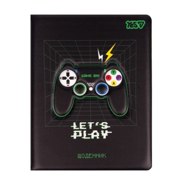 253687 Щоденник шкільний Yes Gamepad PU, твердий, A5, 40 аркушів