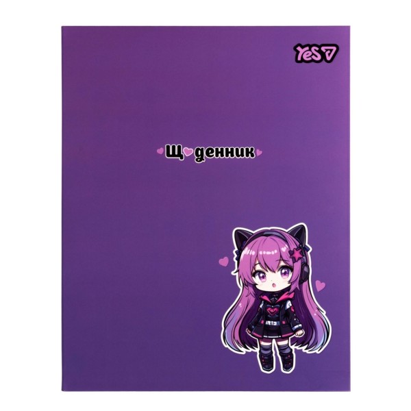 253688 Щоденник шкільний Yes Neko Girl інтегральний, A5, 40 аркушів