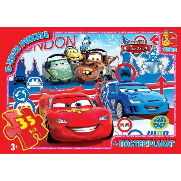 223962 Z10179 Пазли ТМ "G-Toys" із серії "Тачки", 35 елементів