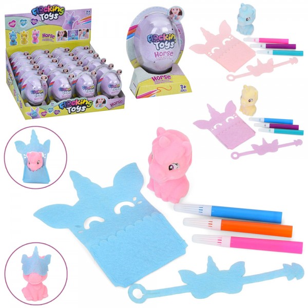 233656 Набір для творчості 3311C фігурка-розмальов.,єдиноріг,змивається водою,флом.3шт.,24шт.в диспл.,лист.