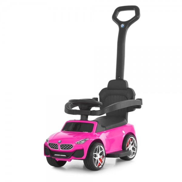244888 Каталка-толокар M 6253EL-8 бат.ручка, муз, світло, шкіра, підсклянник, MP3, BLUETOOTH, рожевий