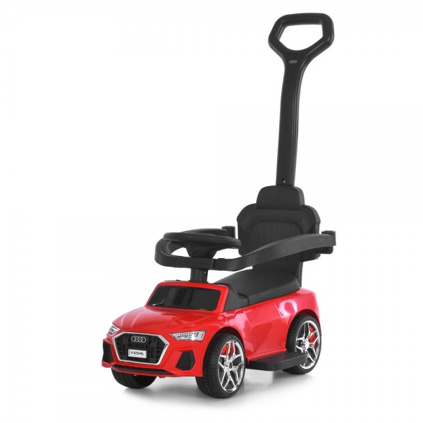 244889 Каталка-толокар M 6254EL-3 бат.ручка, муз, світло, шкіра, підсклянник, MP3, BLUETOOTH, червоний