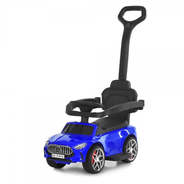 244892 Каталка-толокар M 6255EL-4 бат.ручка, муз, світло, шкіра, підсклянник, MP3, BLUETOOTH, синій