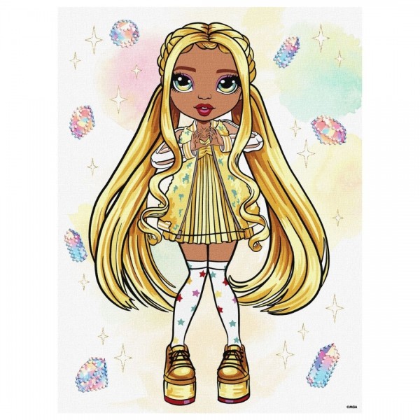 245984 Набір для розпису по номерах для дітей "Rainbow High. Sunny" зі стразами 30х40см