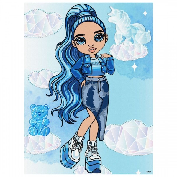 245985 Набір для розпису по номерах для дітей "Rainbow High. Skyler" зі стразами 30х40см