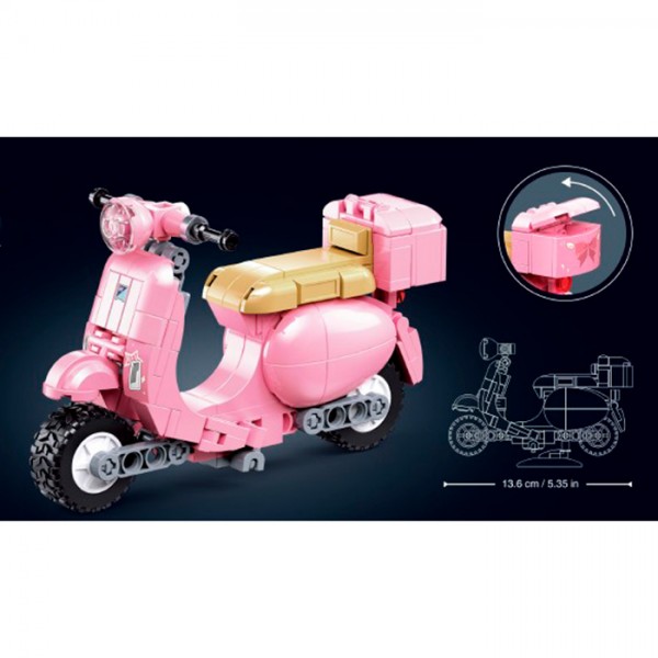 250142 Конструктор SLUBAN M38-B1567 мотоцикл, 13,6см, 1:12, 151дет.,кор., 22-19-6см