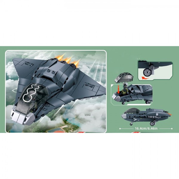 250148 Конструктор SLUBAN M38-B1586 військовий, літак, 16,4см, 1:55, фігурка, 159дет, кор.