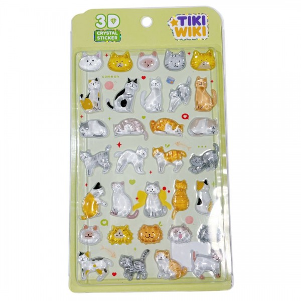 250005 Набір 3D-наліпок TIKI WIKI серії "Crystal" – ТІКІ КОТИКИ
