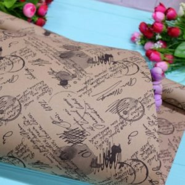 156394 Папір пакувальний крафт "Чорновик на бурому" 70*100см 10л/уп 1003БР