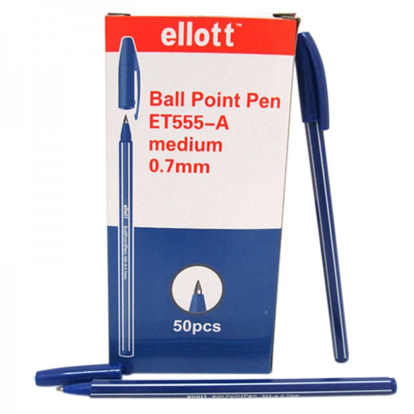 128184 ET-555A (AB) Ручка шар "Ellot" 0,7мм, син