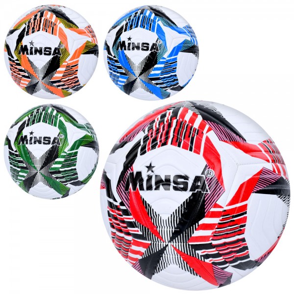 165174 М'яч футбольний MS 3836 розмiр 5, TPE, 400-420 г, ламiнований, 4 кольори, кул.