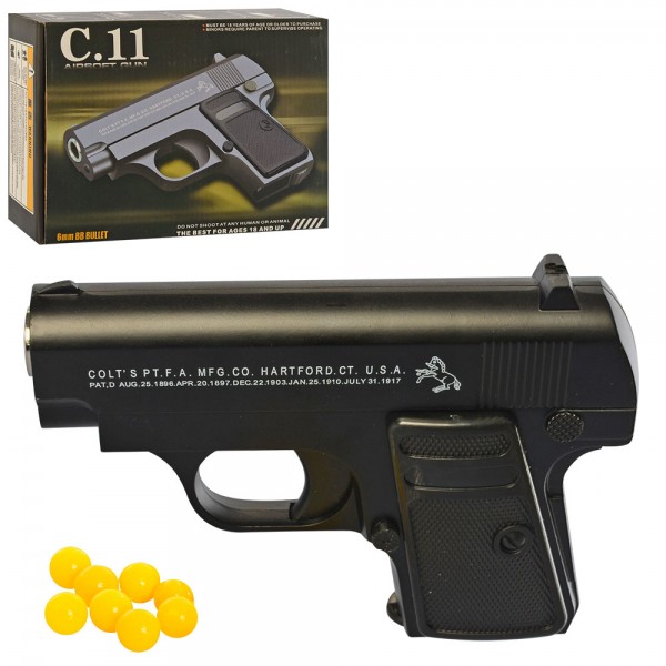 89212 Пістолет C11 мет., на кульках, кор., 17-12,5-4 см.