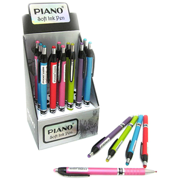 42423 PT-165-C Ручка масло автомат. "Piano" "Color" синя