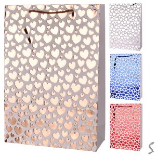 258369 Пакет подарунковий паперовий S "Hearts" 18*23*10см