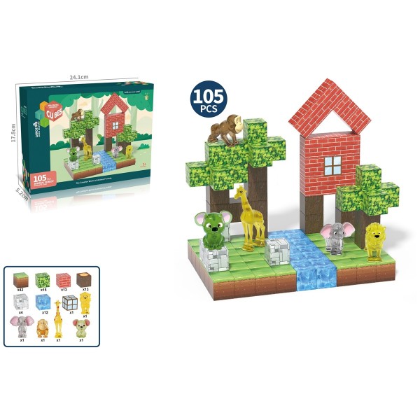 233525 My World Магнітні блоки 2.3 см , 105 ел