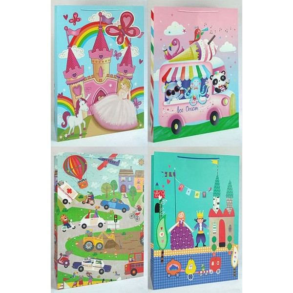 230201 Пакет 51*72*18см паперовий "Веселі забави" 12 шт в пак.