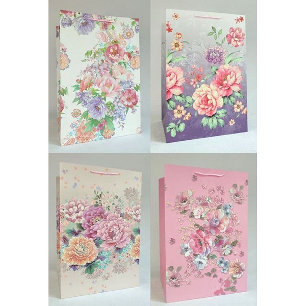 230203 Пакет 36*54*30см паперовий "Квітковий сад" 12 шт в пак.