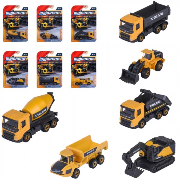 248587 Машинка металева Majorette "Вольво преміум. Будівельна техніка", 7,5 см, 6 видів, 3+