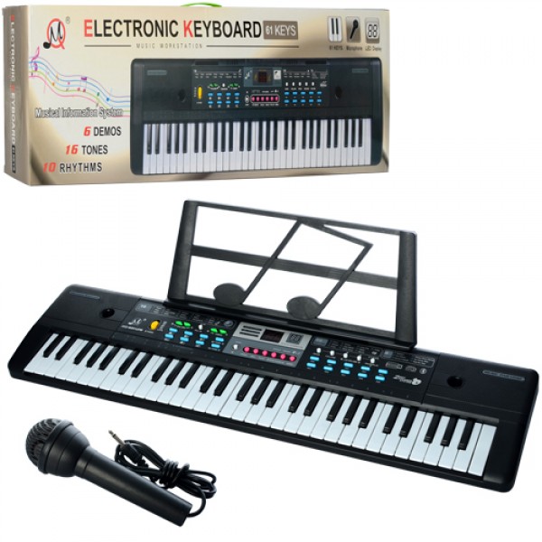 44277 Синтезатор MQ601-605UFB 61 клавіша, мікрофібра, запис, 16 тонів, 10 рітмів, Bluet, USB, 2 кольори, б