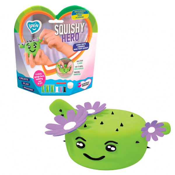 145861 Набір для ліплення з повітряним пластиліном ТМ Lovin Squishy Cactusita