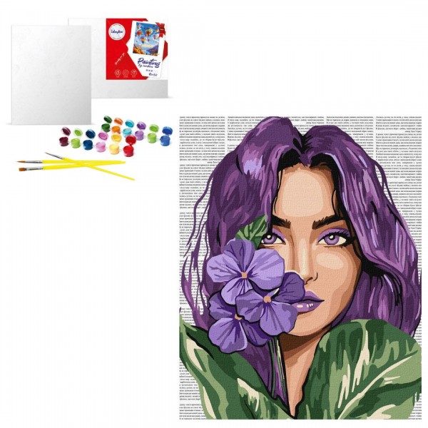 243020 Набір для розпису по номерах "Барвиста поезія: Фіалки" 40x50см