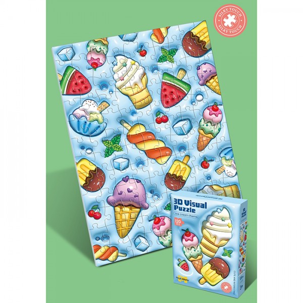 241913 Пазли 88969 3D картина, 43-60 см., Ice cream, 120 дет., кор., 22,5-30-5 см.