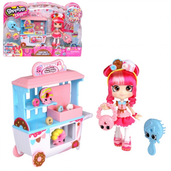 195475 Ігровий набір SHOPKINS SHOPPIES - ПОНЧИКОВА ЛАВКА ДОНАТІНИ (з аксесуарами, лялька, 2 ексклюзивних шопкінси)