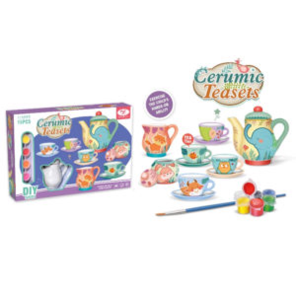 249473 Набір для творчості 868-E18 Розфарбуй чайний сервіз,4персони(фарфор),фарби,пензлик.кор.30-20,5-5,5см