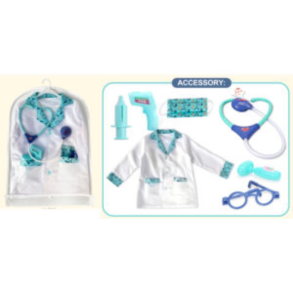 249401 Набір лікаря DF546-B халат.стетоскоп, звук,світло,окуляри,маска,мед.інстр.бат.пак. 38-56-5см