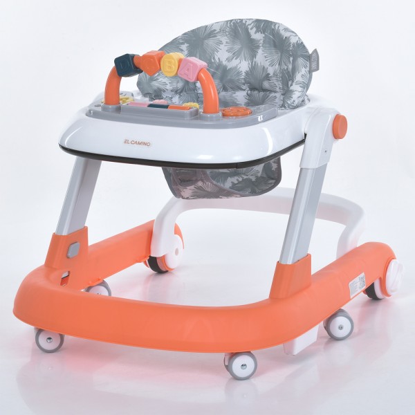 166326 Ходунки ME 1163 MULTIWAY Orange 2в1 пушер, колеса 6 шт., муз., світло, бат., кор., помаранчевий
