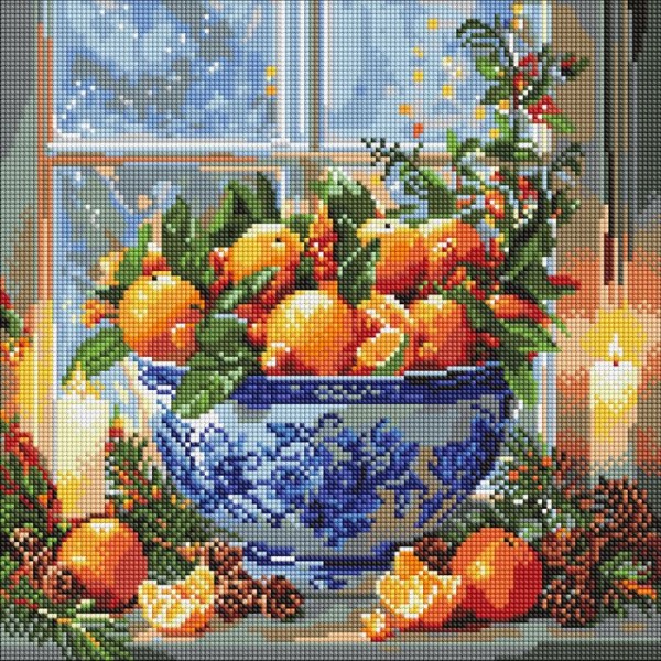 245990 Набір з алмазною мозаїкою "Цитруси у вазі" 40х40см