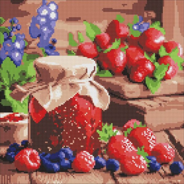 245993 Набір з алмазною мозаїкою "Малинове варення" 40х40см