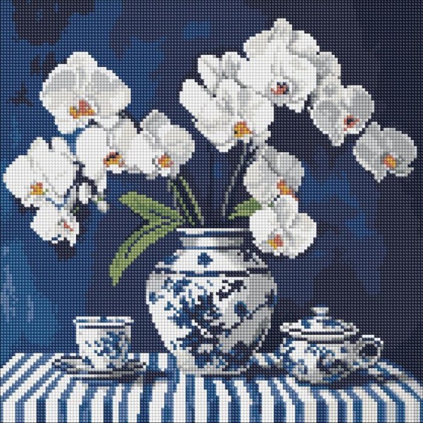 245994 Набір з алмазною мозаїкою "Орхідея в порцеляні" 40х40см