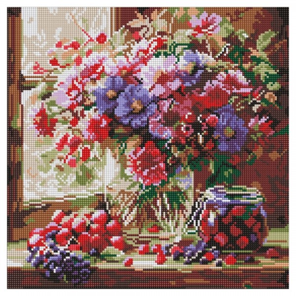 245995 Набір з алмазною мозаїкою "Букет і фрукти" 40х40см
