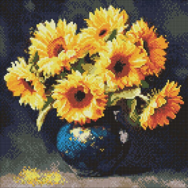 245996 Набір з алмазною мозаїкою "Соняшник в темряві" 40х40см