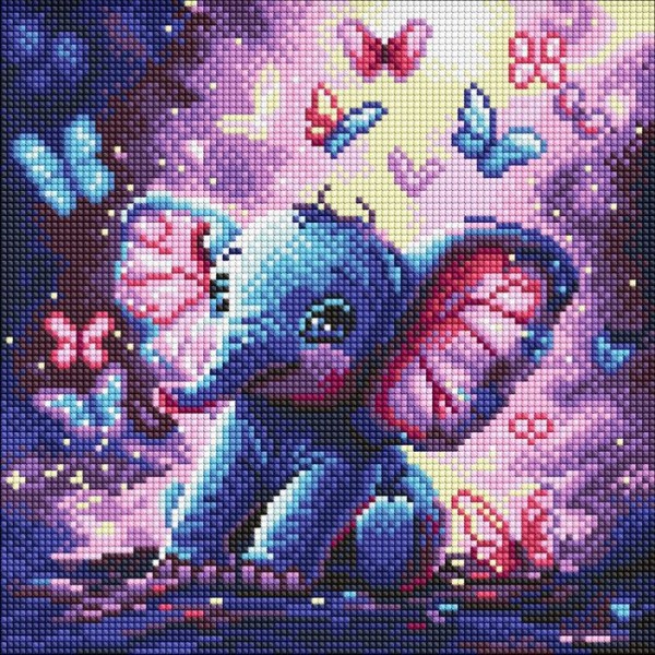 246006 Набір з алмазною мозаїкою для дітей "Безтурботний слоник" 30х30см