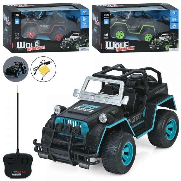 226919 Джип YDF7960R радіок., акум., 1:16, гум. колеса, USB, мікс кольорів, світло, кор., 38,5-20-17,5 см.