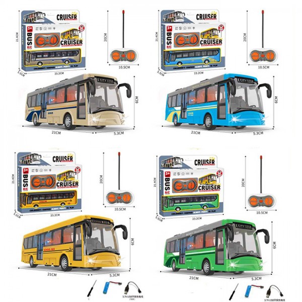 251400 Автобус 925-700-1-2-3 радіо/к, акум, 21см, світло, USBзарядне, 4 кольори, в кор-ці, 23,5-21,5-5,5